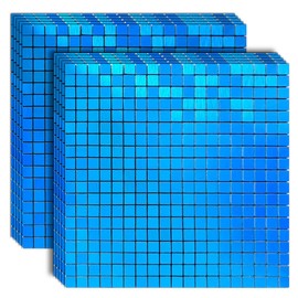 weimeisc 10-Sheet Peel and Stick Backsplash Tile, Self-Adhesive Aluminum 3D Wall Panels, Wall Sticker Metal Mosaic for Kitchen, Living Room, Bedroom (Blue)