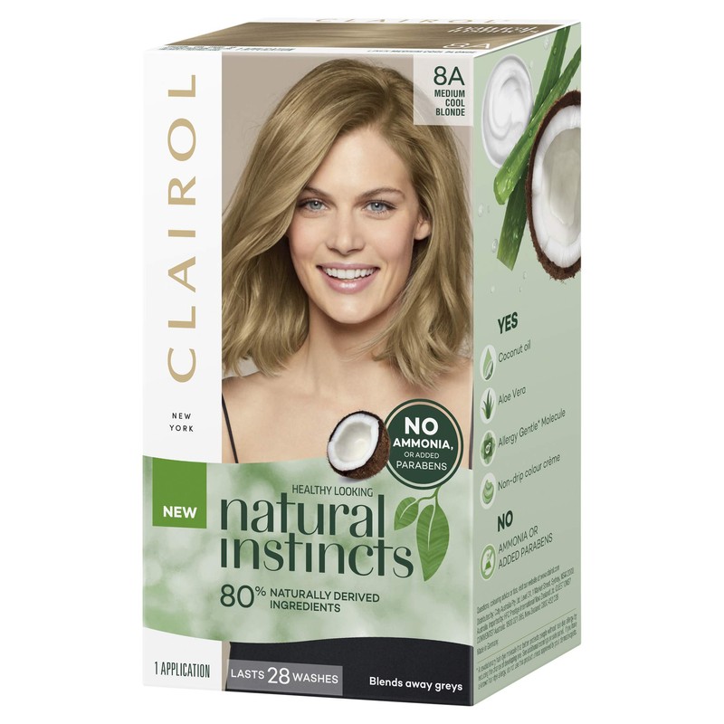 Clairol Natural Instincts Semi-Permanant Hair Colour, 8a Medium Cool Blonde,