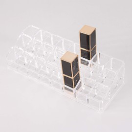 AOKIVIGOA Organizador de lápiz labial acrílico transparente para soporte de maquillaje cosmético, 24 secciones estilo A