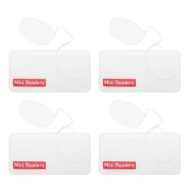 COVESATO Mini Armless Nose Clip Reading Glasses for Women Men Slim Thin Nose Pinching Lightweight Legless Readers(4 pairs,3.00)