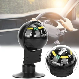 Topyond Car Compass Ball, Car Guide Ball, 2 Pieces ABS Portable Car Compass Guide Ball with Suction Cup, Outdoor Navigation Tools for Boat, Car, Motorcycle, Truck
