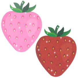 Strawberry Glitter Cutouts - 100Pcs Summer Strawberry Cut-Outs Berry First Birthday Paper Die Cut for Summer Fruit Themed Party Baby Shower Home Classroom Nursery Bulletin Border Wall Decorations