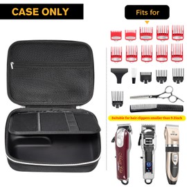 ProCase Barber Case with Washable Oilproof Inner Casing, Hard Travel Carrying Bag for Hair Clippers, Hair Cutting Supplies Holder, Trimmer Organizer Storage for Men Razor Guard Grooming Kits -Black