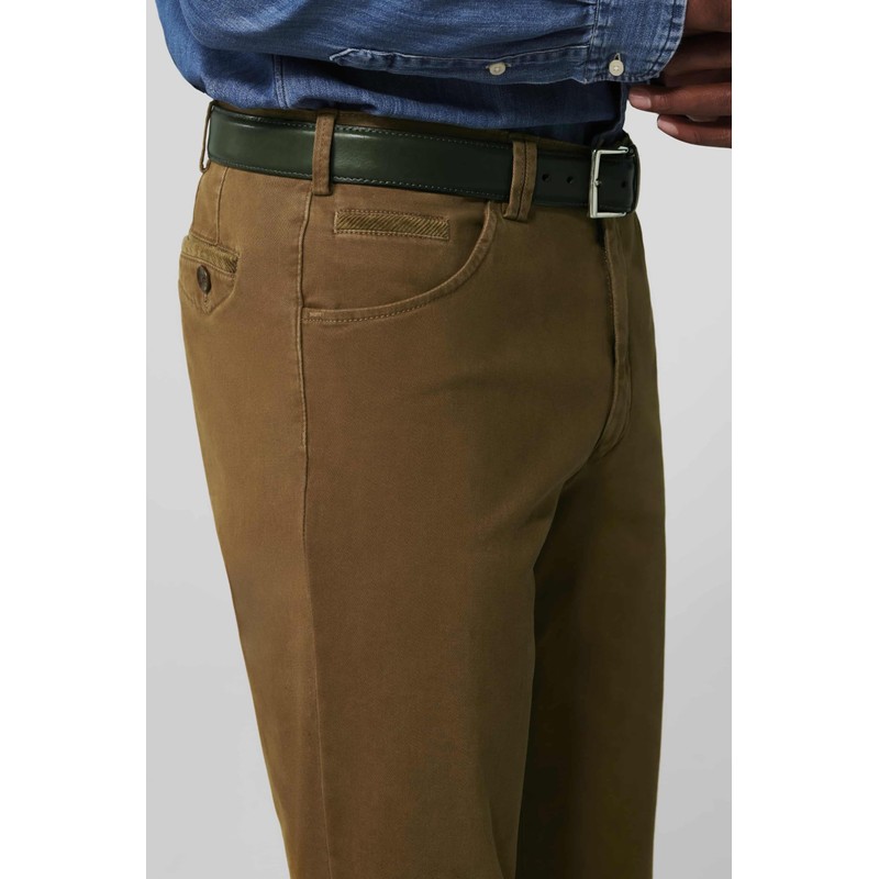 MEYER Stretch Leather Belt, dark green