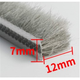Pangyoo PYouo-Sealing strip 10M Straight Hair Sealing Strip Door/Window Groove Nylon Pile Brush Seal Weatherstrip 5/6/7mm, Efficient sealing (Color : 7 x 12mm)