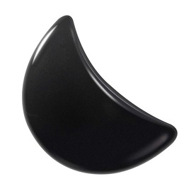 mookaitedecor Pack of 5 Moon Shape Crystal Healing Stone, Polished Pocket Stones Palm Worry Chakra Stones for Reiki, Meditation, Jewellery Making & Home Decoration, Crystal Moon Crystal, black