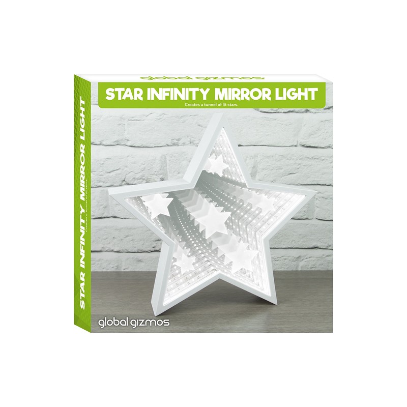 Global Gizmos Star Infinity Light with Starburst Pattern, White