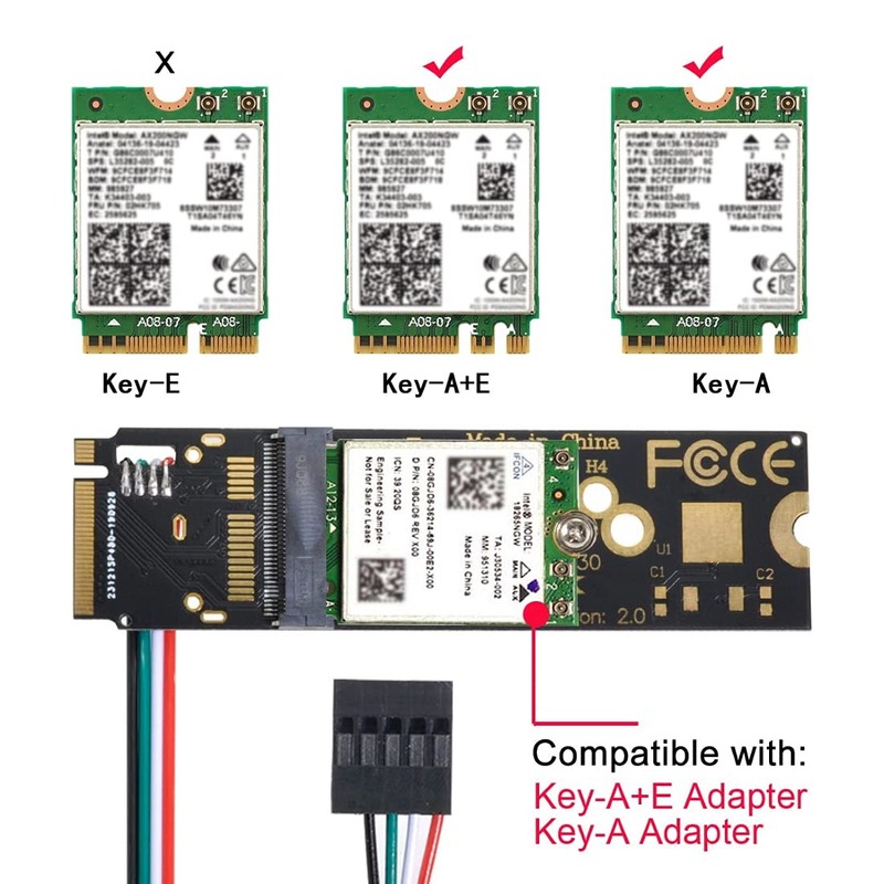 chenyang CY NGFF Key-A/E Wireless Card to PCI-E M.2 NGFF