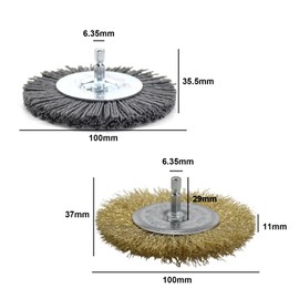 HAFRILY 2Pcs 5000 RPM Wire Brush Grinder Wire Wheel Block Paving Brush Replacement for Lazy-Weeder Electric Weed Brush Cleaning Sanding and Polishing with Wire Wheel Brush and Nylon Brush