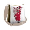 Lunarable Japanese Messenger Bag, Lady in a Kimono, Unisex Cross-body