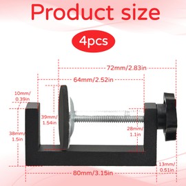 Pack of 4 G Clamp Kit, Small Screw Clamp, 10-57 mm Table Clamp, Adjustable Small Screw Clamps, Universal Table Clips, for Bedroom, Kitchen, Bathroom, Shelf