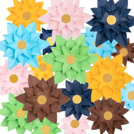 LUOHECAM 18 Set Crepe Paper Flowers Decorations for Wall DIY Back to School Decor Bulletin Board Tissue Flowers Set 3D Paper Flower for Crafts Classroom School Party