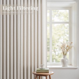 Pinch Pleated 92 Inch Curtains 2 Panels for Living Room,Light Brown Linen Curtains 92 Inches Long Pinch Pleat Drapes for Track System Light Filtering Semi Sheer Curtains for Dining Bedroom Office