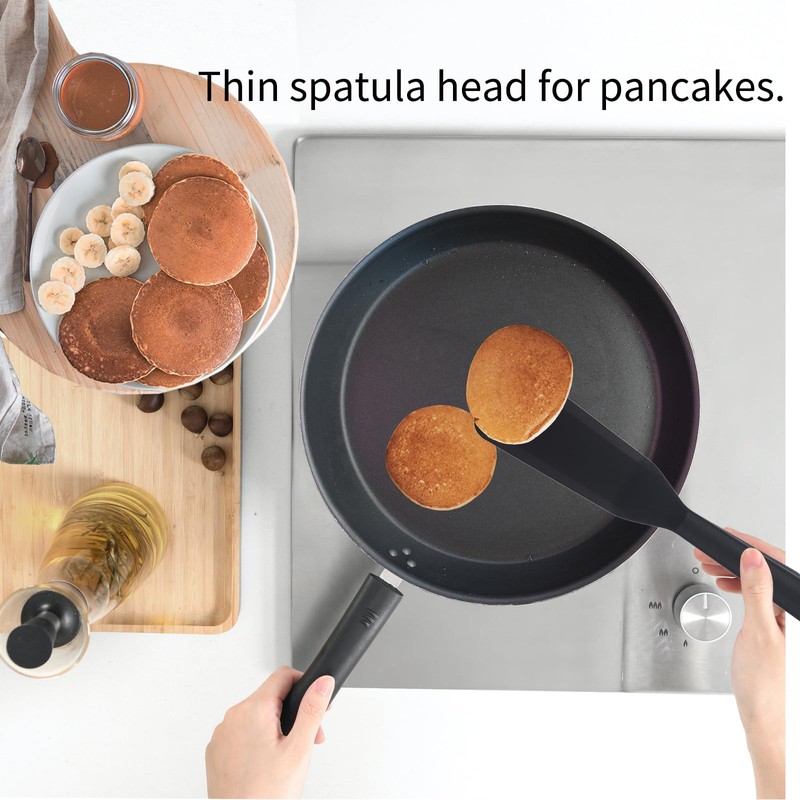 Silicone Spatula, Egg Omelette Crepe Brownie Thin Rubber Spatula Set