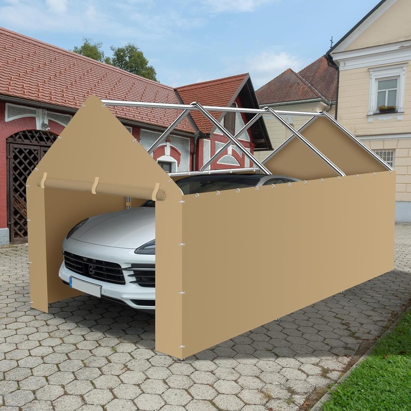 Vanteriam 10 * 20 FT Carport Replacement Tarp Canopy, Sidewall