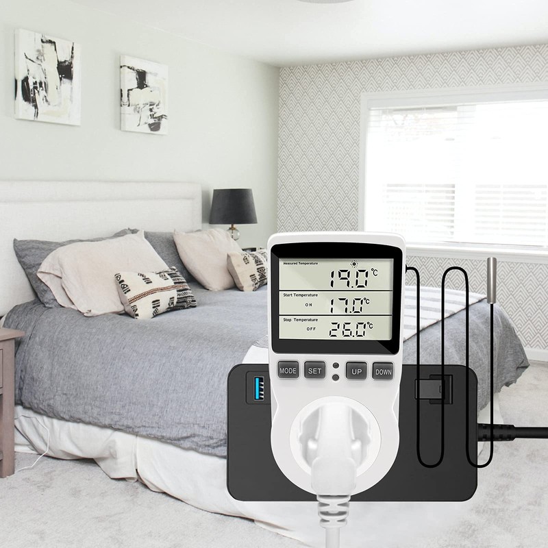 RUIZHI Smart Aquarium Temperature Control Socket with Sensor Digital Temperature