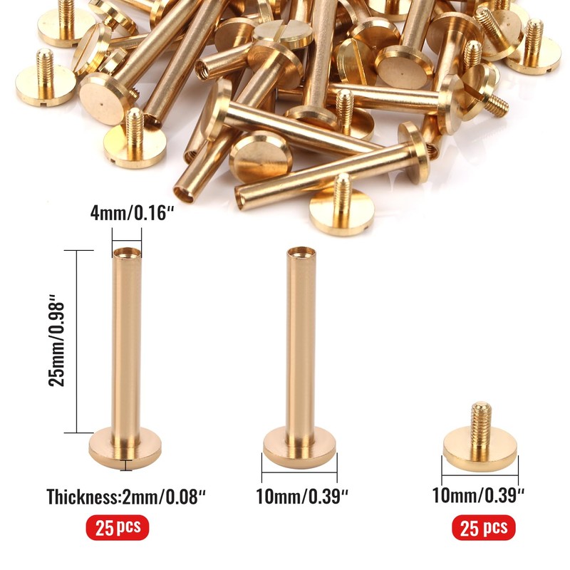 Chicago Binding Screws - 4 mm x 25 mm Binding