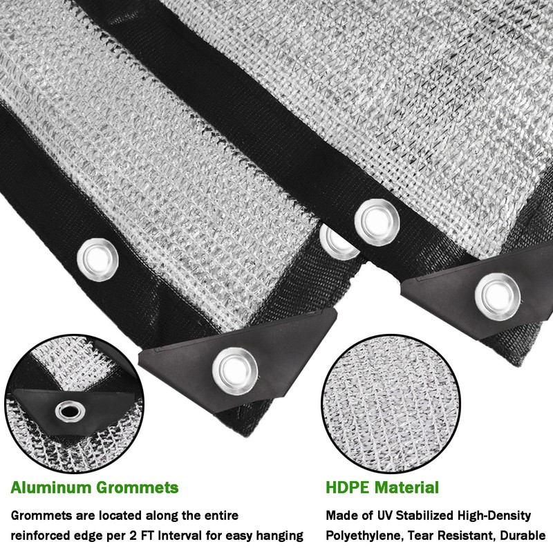 AIMFIKIOR 85% Heavy Duty Aluminum Foil Shade Cloth, 13 x