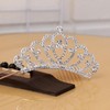 QUUPY Small Rhinestone Crown Comb Mini Tiara Hair Clips Shiny