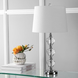 JONATHAN Y JYL2042A Cole 27" Crystal LED Table Lamp Traditional,FrenchCountry,Transitional for Bedroom, Living Room, Office, College Dorm, Coffee Table, Bookcase, Clear/Chrome
