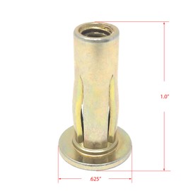 Metal Magery Steel PRE-BULBED Shank Threaded Insert Multi Grip Rivet Nut 1/4-20 X .020-.280 Grip Range Gold Zinc Finish (Pack of 25)