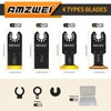 AMZWEI 50PCS Titanium Oscillating Tool Blades, Curved Edge Oscillating Saw