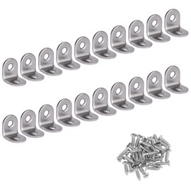 Corner Bracket 90 Degree Right Angle Brackets Stainless Steel Angle Support Corner Braces with Screws for Desk Table Shelf 20 Pack Silver 20 * 20mm