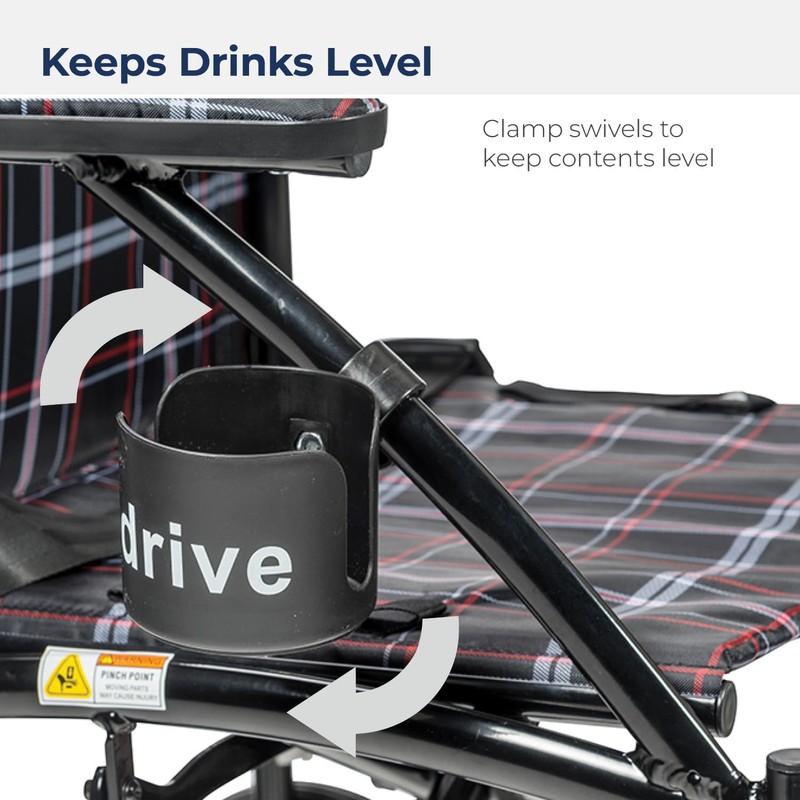 Drive Medical Universal Clamp-On Cup Holder For Walker, Rollator, &