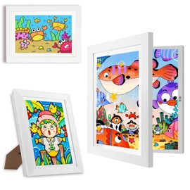 NXN-HOME Kids Art Frames Display 8.5x11 or 9x12 with Mat, 10x12.5 without Mat,Front Opening Changeable Kids Artwork Frames, Horizontal and Vertical Art Display for Kids Artwork,Schoolwork, Drawings
