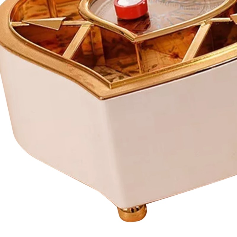 Music Box White Ballet Dancing Girl Heart Shaped Clear Melody