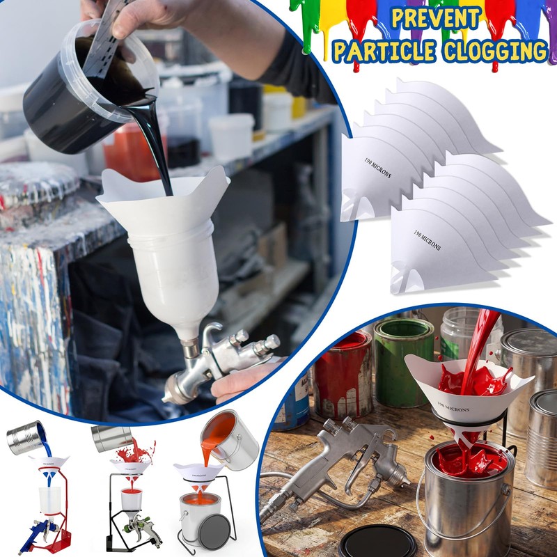 200 Pcs Paint Strainers 190 Filter Tips, Nylon Mesh Cone