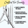 ARMIZ 4 Set Cuticle Pusher and Cuticle Nipper, Professional Cuticle
