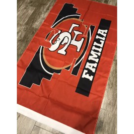 San Francisco 49ers Familia Flag 3' x 5' Banner Quest For 6 Red Bandanna HUELGA