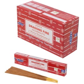 3 X Dragons Fire Satya Incense Sticks with JRose Incense Holder, 15g Box
