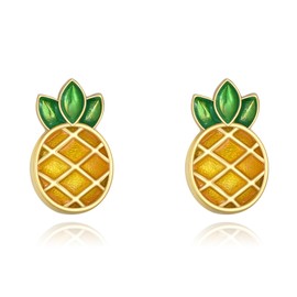 Pineapple Stud Earrings Sterling Silver Small Fruit Stud Earrings Pineapple Jewelry Gifts for Women