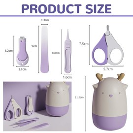 KYLOS Babypflege Set Mit Baby Nagelschere, Für Fingernägel Und Fußnägel Mit Nagelknipser, Nagelschere, Nagelfeile Und Pinzette Für Kinder Und Neugeborene In Süßer Reh Geschenk-Verpackung