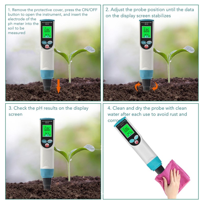 2 In 1 Soil PH Temperature Meter Soil Tester for