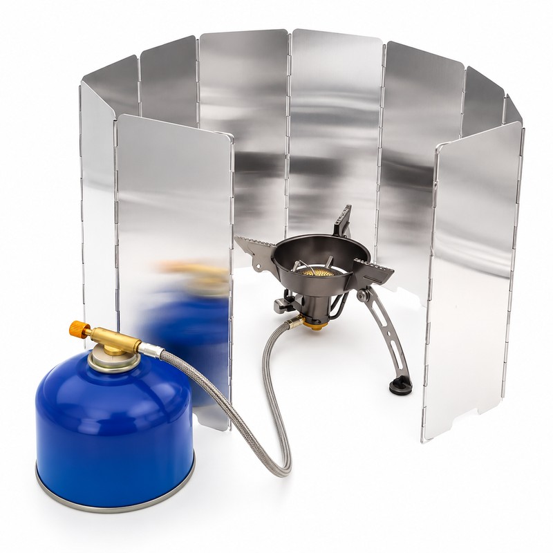 Aluminum Camping Stove Wind Shield for Outdoor Cooking – Multi-Panel