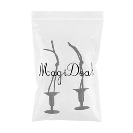 MagiDeal 1 Pair Black Strong Bodyboard Surfboard Leash Plug with Loop Cord - 50mm Thickness