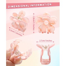 Claw Hair Clips Jaw Clamps - 12PCS Small Hair Claw Jaw Clamp for Thin Hair Styling Accessories Classic Hair Clamp for Women Girls (Sequins(Flower))