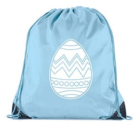 Mato & Hash Coloring Easter Cinch Bag, Funny Basket Backpack, Easter Party Bag For Kids! - Baby Blue CA2500EasterCol S12