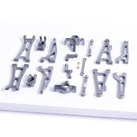 Oisunt Metal Aluminium Spare Part Set for 1/16 Hyper Go/HAIBOXING/BEZGAR/DEERC/Jetwood RC Car Upgrades, Alloy Replacement Accessory Kit (Gray)