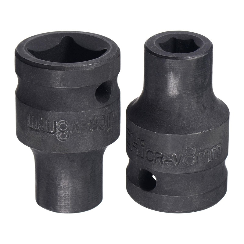 sourcing map 1/2" Drive by 8mm 6-Point Impact Socket, CR-V