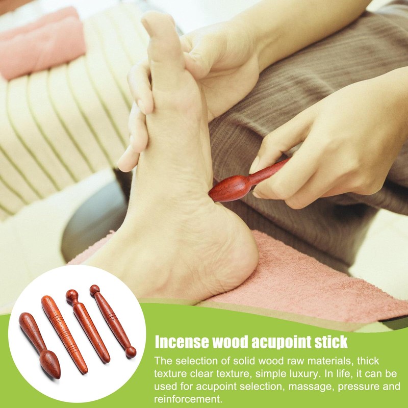 Set of 4 Wooden Massage Tools, Triangle Massager, Trigger Point