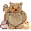 MorisMos Owl Teddy with Babies inside, Lifelike Cuddly Owls Stuffed