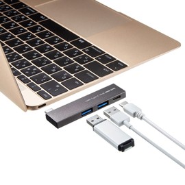 Sanwa Supply USB Type-C 3-Port Slim Hub USB-3TCH22SN Silver