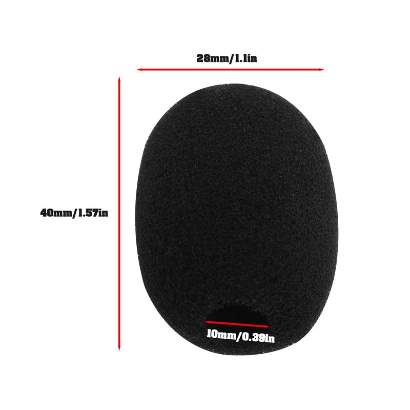 ECSiNG 5pcs Gaming Headset Microphone Pop Filter Foam Cover 28x40mmx10mm