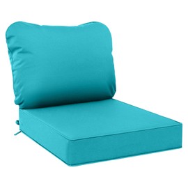 AAAAAcessories Outdoor Deep Seat Cushions for Patio Furniture, Waterproof Replacement Patio Chair Cushions, 21 x 21 x 4 + 23 x 17 Inch, Turquoise Blue