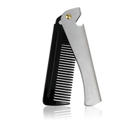 1PCS Stainless Steel Folding Comb, Portable Comb, Pocket Comb Scalp Sweep Comb for Men for Beard Moustache Grooming Hair Styles Comb Teeth Beard Comb Beard Accessories for Men