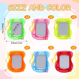 Ruioomeep Pack of 12 Mini Painting Board, Magic Board, Mini Painting Board Children with Key Ring, Erasable Doodling and Painting Board, Birthday Children's Party, Gift Bag Filling, Small Items for